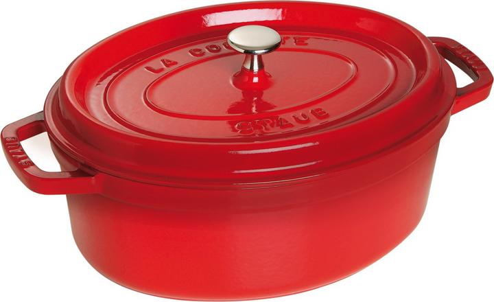 Staub Tostapane ovale rosso ciliegia (23 cm, Pirofila + casseruola, Ghisa, Smalto)