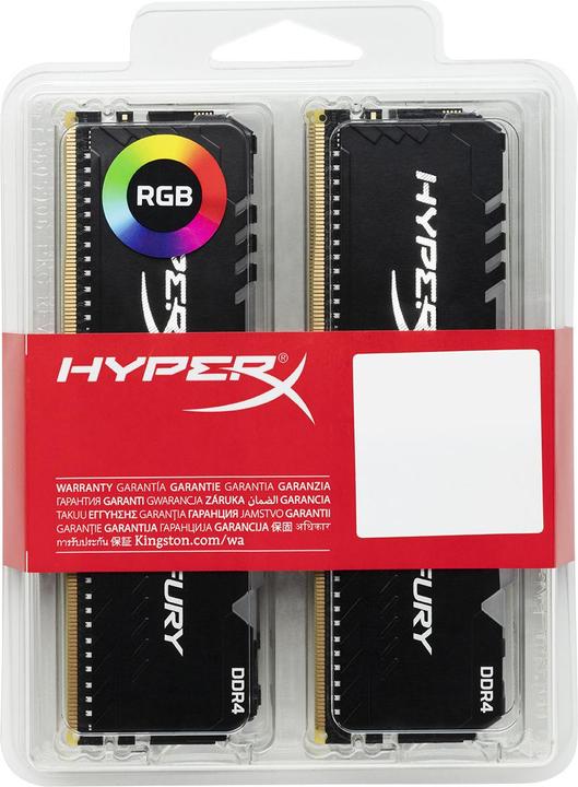 Image du produit Kingston Mémoire DDR4, CL16, DIMM, Kit de 4, HyperX FURY RGB (4 x 32GB, 2666 MHz, RAM DDR4, DIMM)