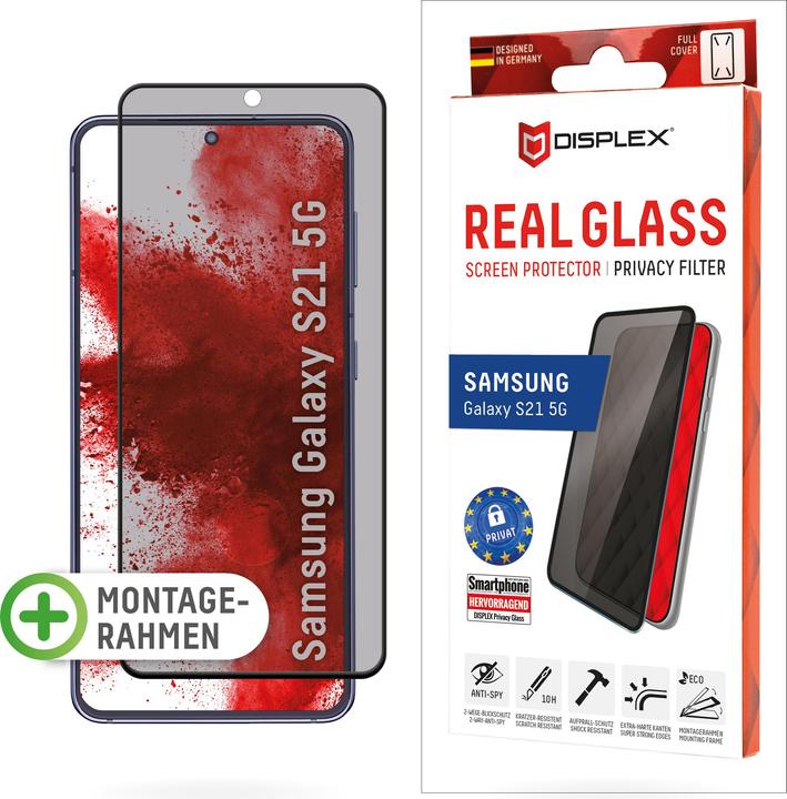Actual product image Displex Real Glass, Privacy Full Cover Panzerglas (1 Piece, Samsung Galaxy S21 5G)