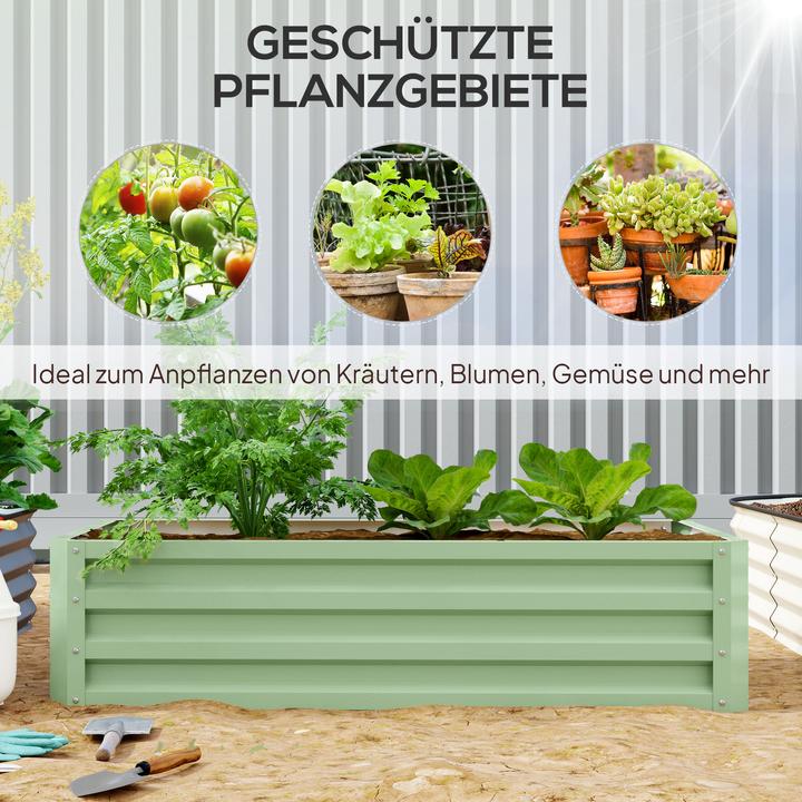 Produktbild Outsunny Hochbeet Verzinkter Stahl Grün