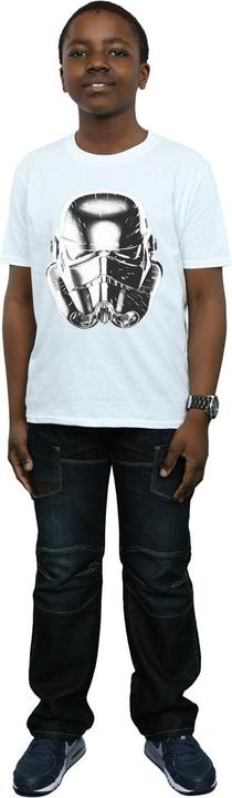 Actual product image Star Wars Boys Stormtrooper Warp Speed Helmet T-Shirt (140, 146)