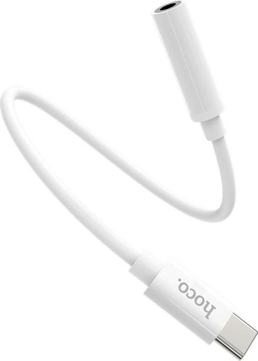 Produktbild Hoco - Audio Cable Adapter (LS30) - Type-C to Jack 3.5mm - White (0.15 m, 3.5mm Klinke (AUX))