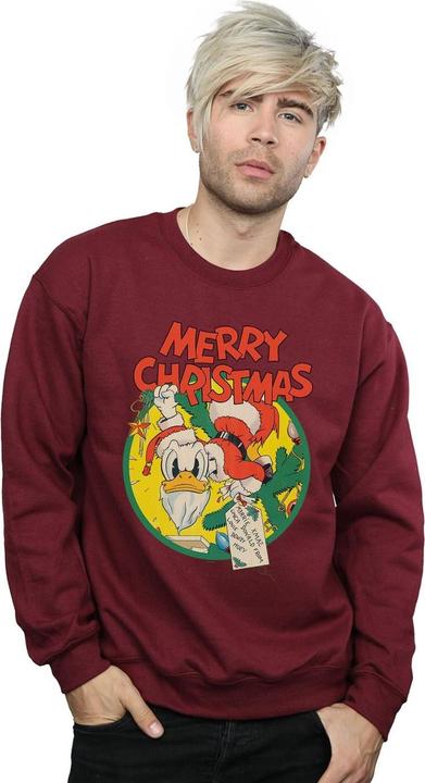 Actual product image Disney Mens Donald Duck Merry Christmas Sweatshirt (S)