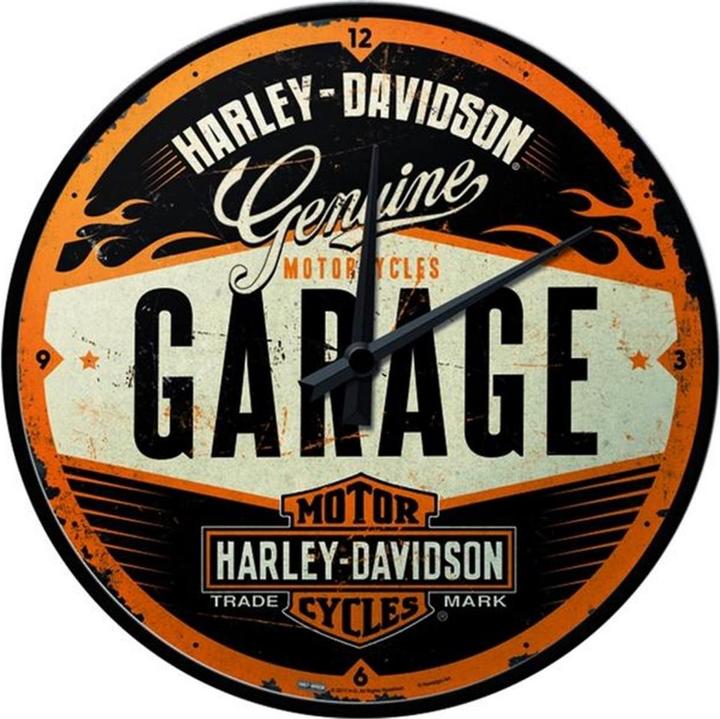 Actual product image Nostalgic-Art Merchandising Wall Clock Harley Davidson Genuine Ø 31 cm, Multicoloured (31 cm)