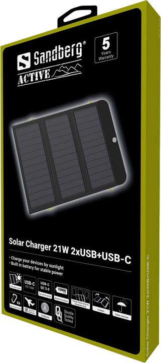 Actual product image Sandberg Solar Charger (6000 mAh, 21 W, 22.20 Wh)