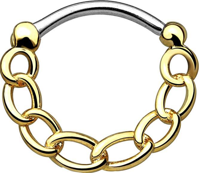 Actual product image Star Piercing Septum chain gold plated (Brass, Surgical steel 316L)