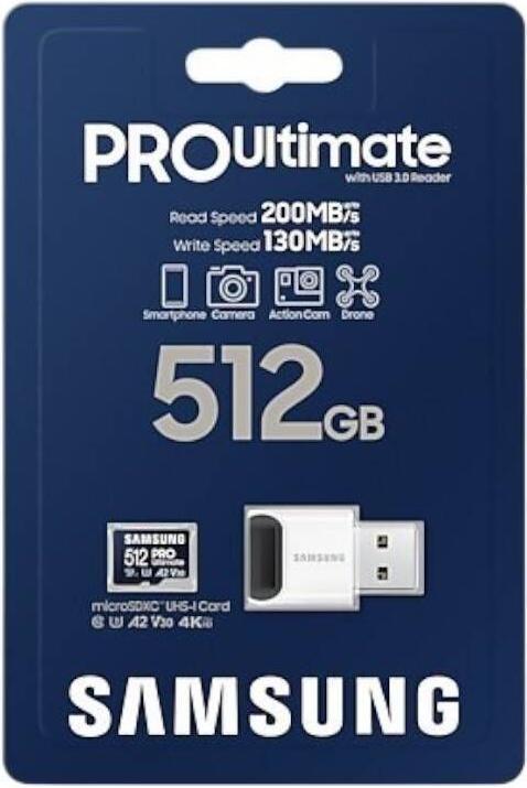 Produktbild Samsung PRO Ultimate mit Cardreader (512 GB, microSDXC, U3, UHS-I)