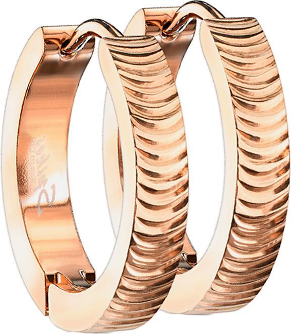 Actual product image Star Piercing Folding earring rose gold grooved (Surgical steel 316L, without brass)