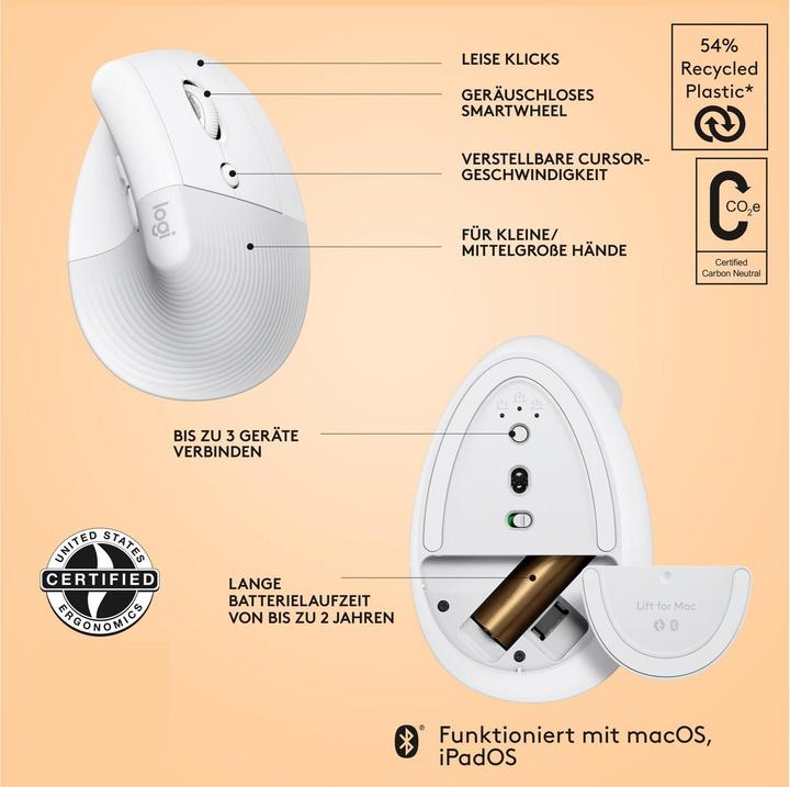 Image du produit Logitech Lift for Mac (Sans fil)