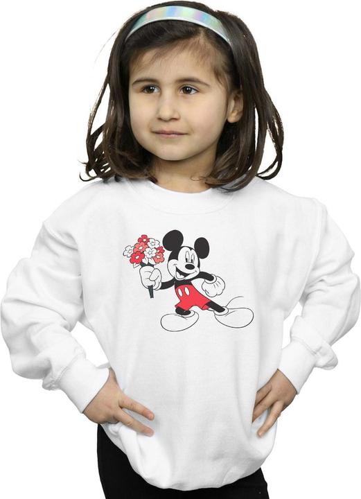 Actual product image Disney Girls Mickey Mouse Flowers Sweatshirt (140, 146)