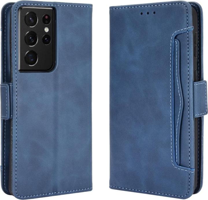 Produktbild Cover-Discount Galaxy S21 Ultra - Etui mit vielen Kartenfächer blau (Samsung Galaxy S21 Ultra)