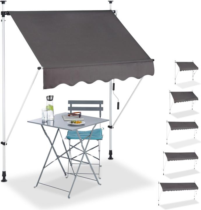 Actual product image Relaxdays Telescopic Balcony Awning (2.50 m)