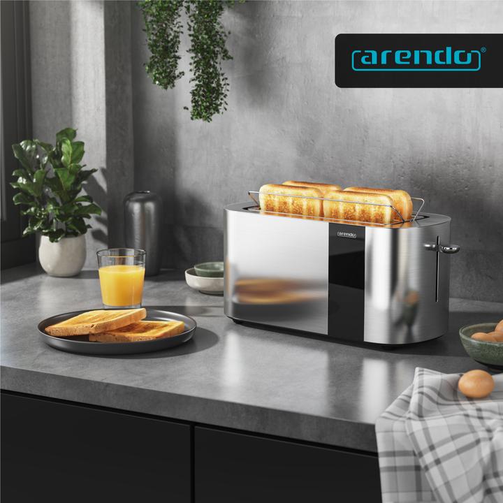 Immagine prodotto Arendo Toaster Edelstahl 4 Scheiben Langschlitz, Touch Display, Restzeit & Bräunungsgradanzeige, 1500 W (Spina UE)