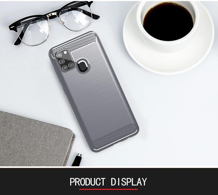Actual product image Cadorabo TPU Ultra Slim carbon stainless steel Combi Cover (Samsung Galaxy A21s)