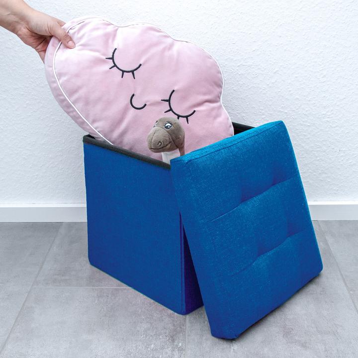 Produktbild Intirilife Sitzhocker 30x30x30 cm in OZEAN BLAU