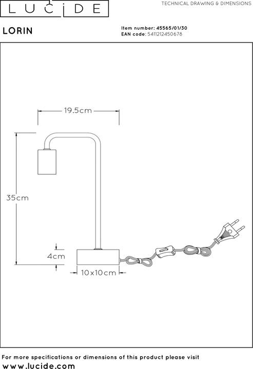 Actual product image Lucide Lorin (E27)