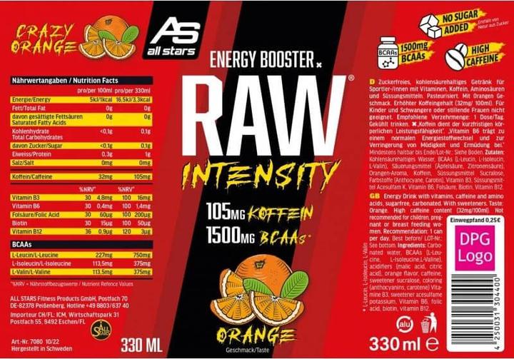 Image du produit All Stars Boisson énergétique Raw Intensity (330ml) (Orange, 24 x)