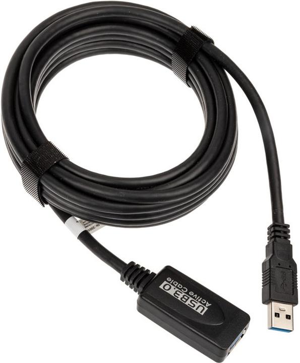 Produktbild InLine USB 3.0 Aktiv-Verlaengerung Stecker A an Buchse A schwarz 5m (5 m, USB 3.2 Gen 1)
