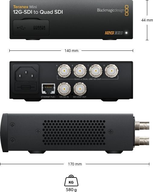 Actual product image Blackmagic Design Teranex Mini 12G-SDI to Quad SDI (Analog -> Digital)