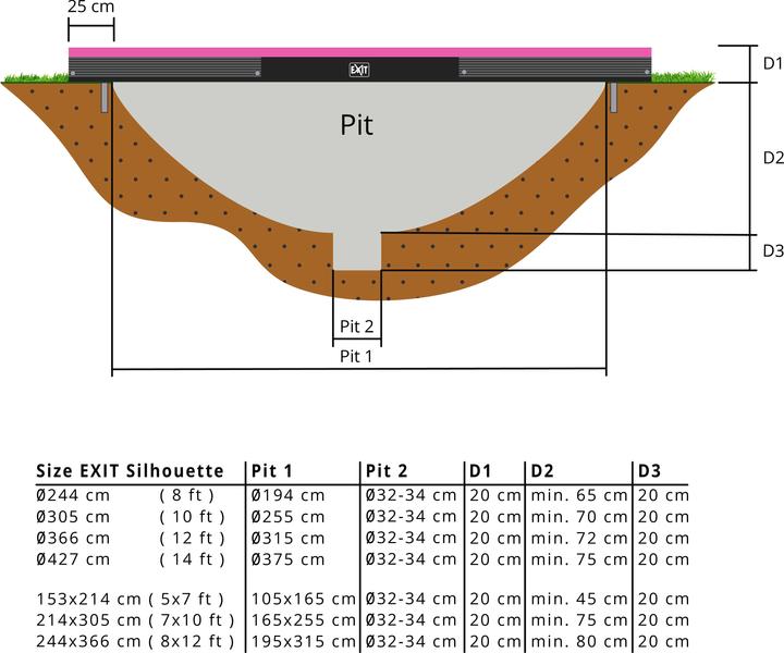 Image du produit Exit Silhouette Ground Rect avec filet de sécurité (273 cm)