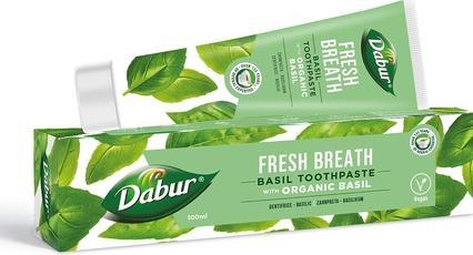 Image du produit Dabur Dentifrice au basilic biologique pour une haleine fraîche 100ml - Soins bucco-dentaires naturels à (100 ml)