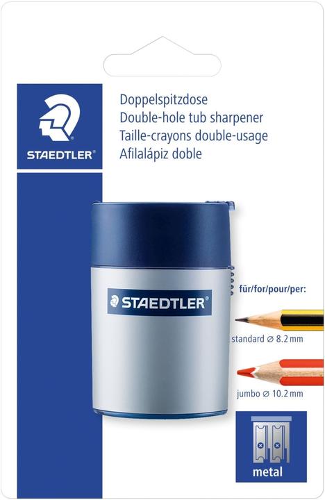 Actual product image Staedtler 512 Double sharpener blister card, 8.2 mm Ø (thin), 10.2 mm Ø (thick)