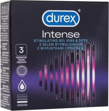 Immagine prodotto Durex Preservativi a costine intensi con linguette e gel stimolante 3 pezzi (3 pz.)