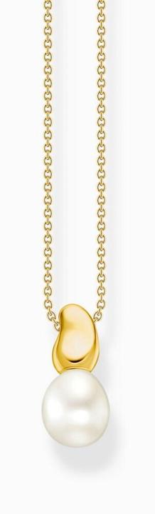 Produktbild Thomas Sabo Halskette mit Perlen Anhänger Natural Beauty vergoldet (Süsswasserzuchtperle, Sterling Silber 925, 40 - 45 cm)