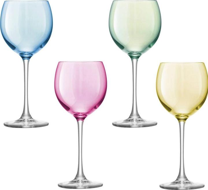 Immagine prodotto LSA Bicchiere da vino Polka 400ml - pastello assortito x 4 (40 cl, 4 Occhiali, Bicchieri da vino rosso)