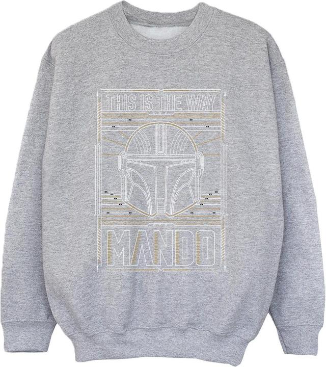 Produktbild Star Wars The Mandalorian The Way Outline Helm Sweatshirt Jungen (140, 146)