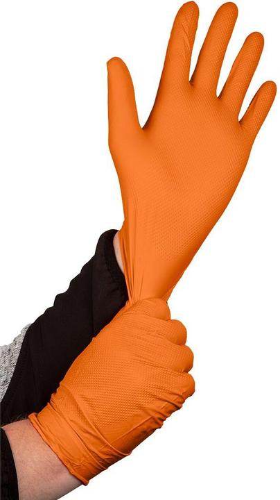 Actual product image Neo Nitrile gloves, orange, 50 pieces, size L (L)