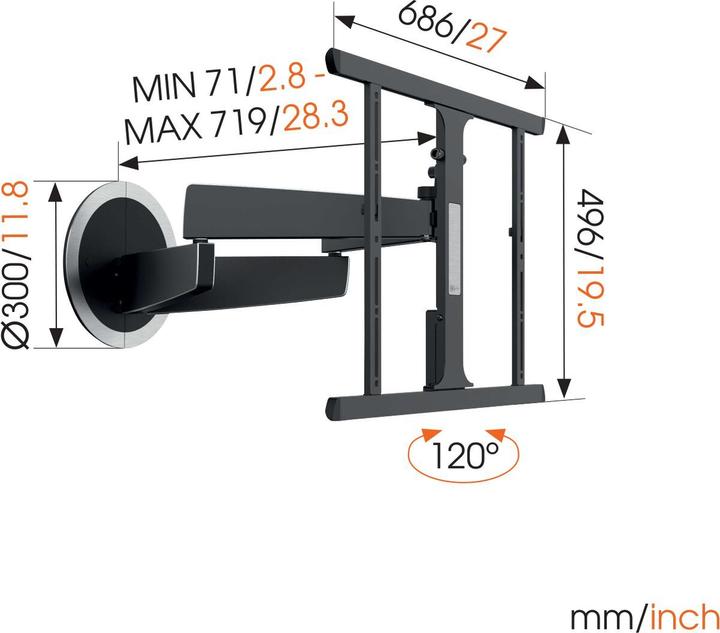 Image du produit Vogels Suivant 7355 (Mur, 65", 30 kg)