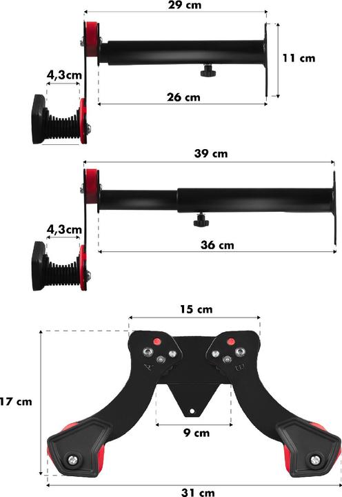Produktbild Maclean Fahrrad-Wandhalterung aus Stahl Tragfähigkeit 30 kg MC-449