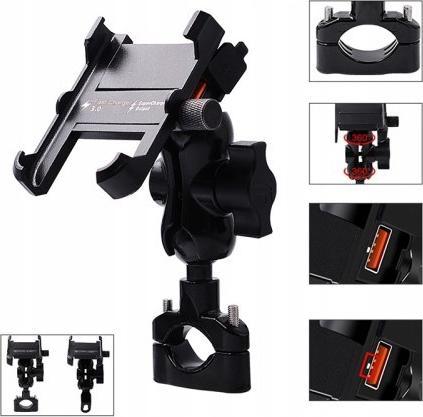Image du produit FreedConn Support De Téléphone Moto Mc10 + Bm2r Fixation Sur Tube De Direction