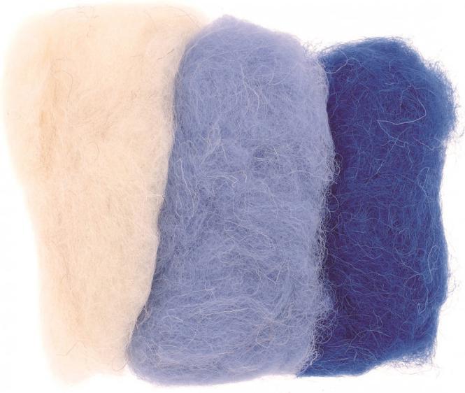 Glorex Laine de mouton 3x10g bleu-mixte