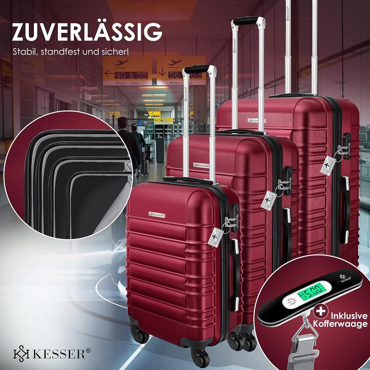 Actual product image Kesser 3tlg. Hartschalenkofferset mit Kofferwaage (120 l, M (50 - 90l), XL (from 140l))