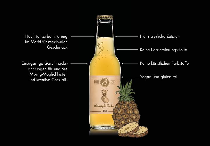 Immagine prodotto Three Cents Pineapple Soda (24 x 20 cl)