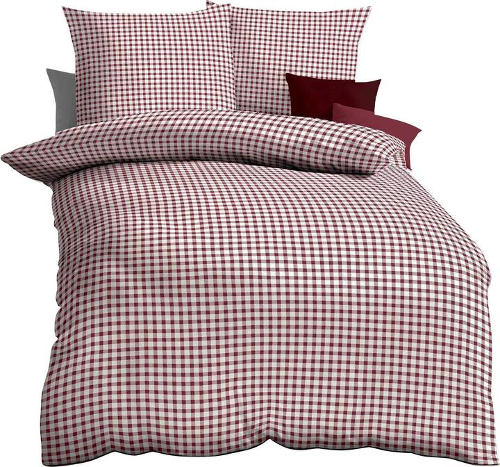 Produktbild Kaeppel Biber Bettwäsche Vichy Karo rot (Duvetbezug, 155x220 cm (80x80 cm))