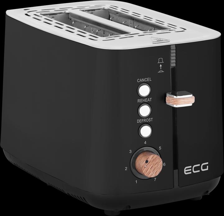 Produktbild ECG ST 2768 Timber Black Toaster 7 Heizintensitätsstufen, Auftau- und Aufwärmfunktionen