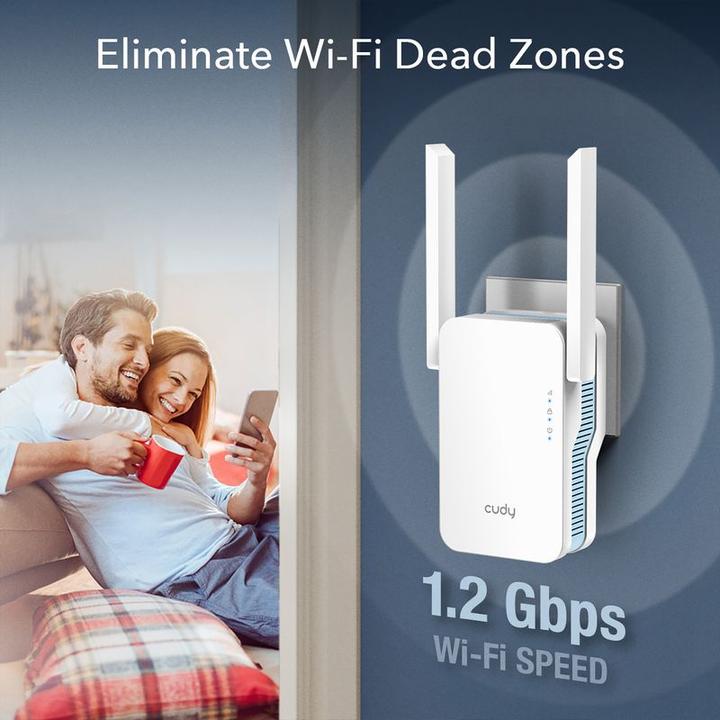 Produktbild Cudy RE1200 Wi-Fi signal booster (867 Mbit/s, 300 Mbit/s)