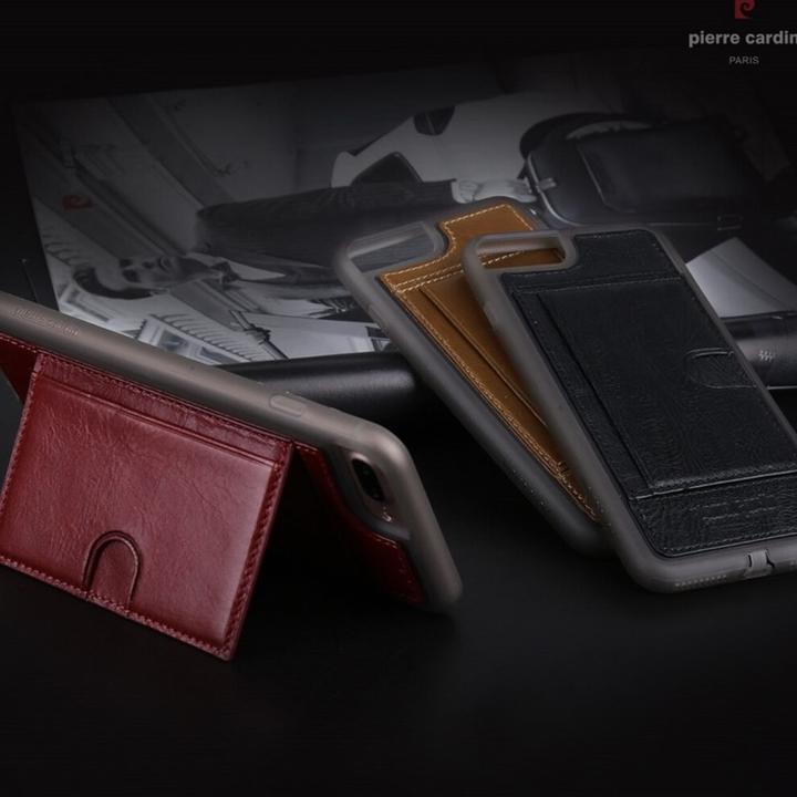 Produktbild Pierre Cardin iPhone 7 Plus / 8 Plus – Leder Case mit Kartenfach aussen, Rot (Apple iPhone 8 Plus, Apple iPhone 7 Plus)