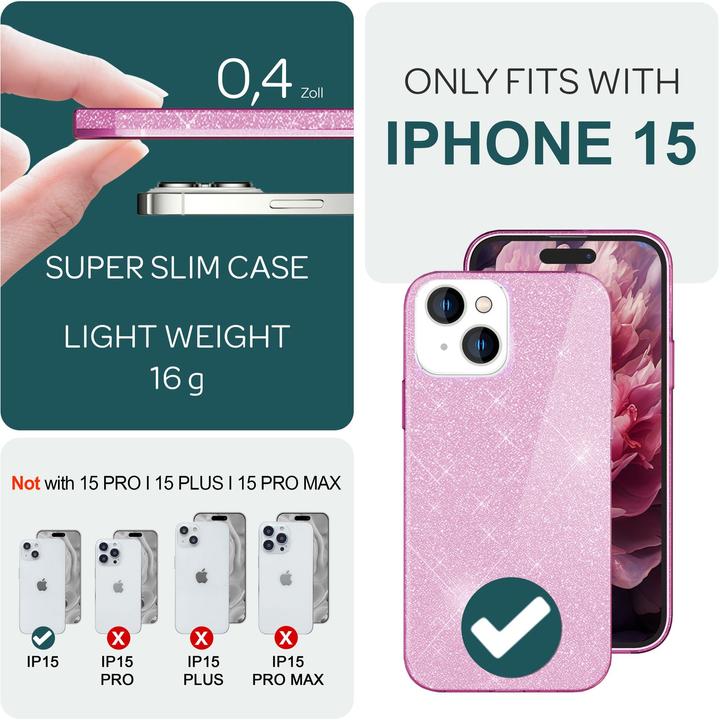 Produktbild Nalia Glitzer Hülle (Apple iPhone 15)