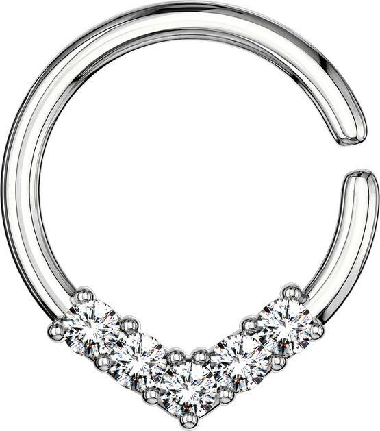 Image du produit Star Piercing Micro piercing anneau argent rond avec des cristaux (Laiton)