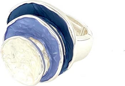Produktbild Signé Signè Ring Damenring elastisch silberfarben rhodiniert One Size Blautöne No.21 (18, 19, 20, 21)