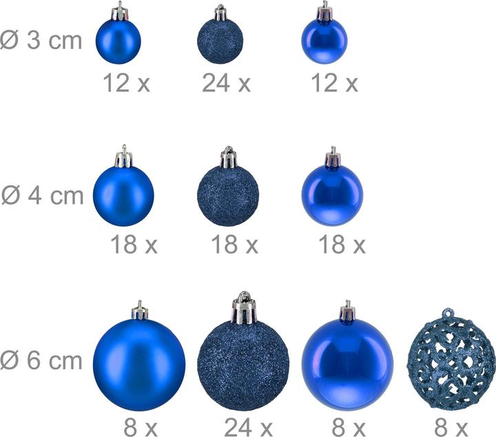 Produktbild Relaxdays Weihnachtskugeln-Set (150 -teilig)