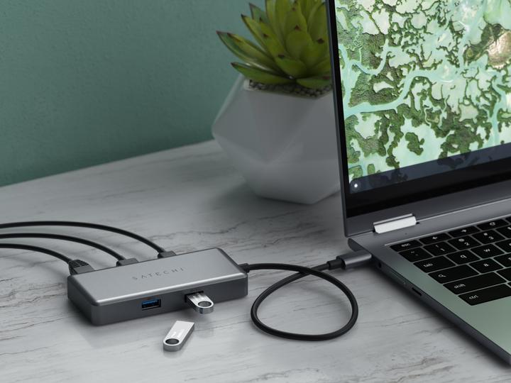 Immagine prodotto Satechi USB- Hub multiporta C Alu per Chromebook (USB-C, 7 Porti)