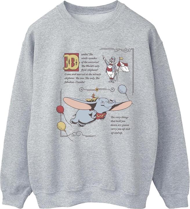 Actual product image Disney Womens/Ladies Dumbo Story Book Page Sweatshirt (M)