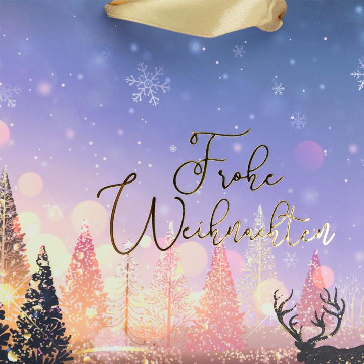 Produktbild Idena Geschenktasche Weihnachten lila 18x8x23cm (Geschenktüte)