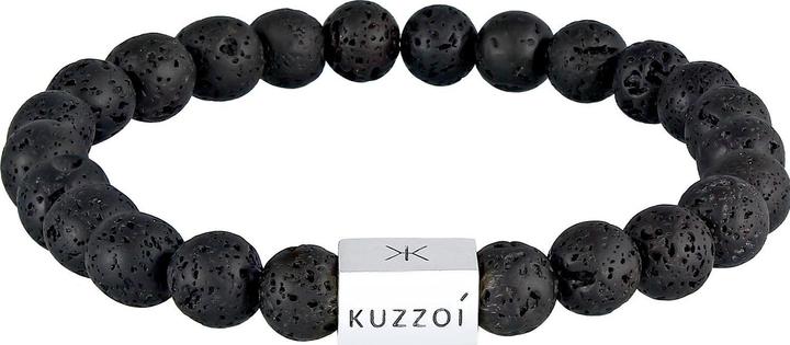 Produktbild Kuzzoi Armband Herren Lava Edelstein Bead Rechteck 925 Silber (19 cm, 925er Silber)