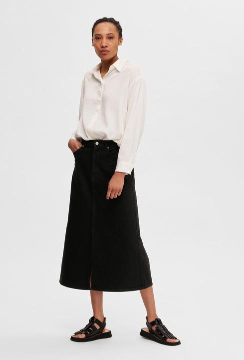 Immagine prodotto Selected Femme Gonna midi di jeans nera (34)